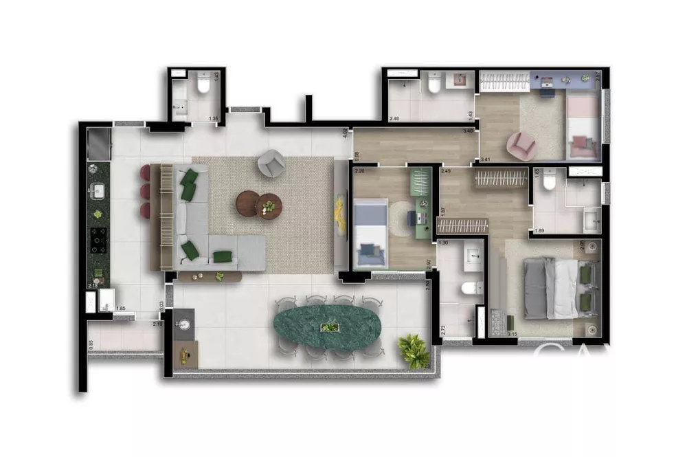 Apartamento, 3 quartos, 117 m² - Foto 6