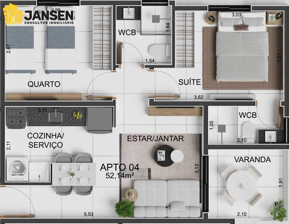 Apartamento, 2 quartos, 53 m² - Foto 15