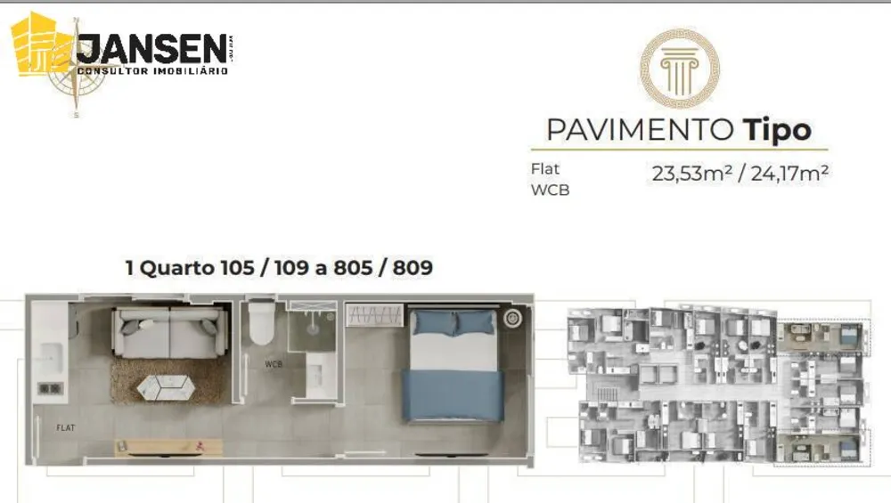 Apartamento, 1 quarto, 19 m² - Foto 1