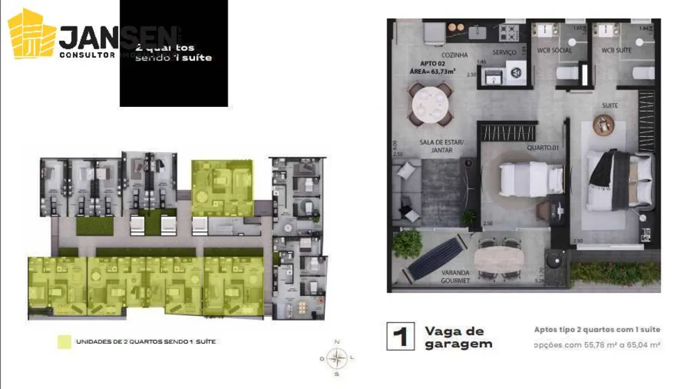 Apartamento, 2 quartos, 61 m² - Foto 3