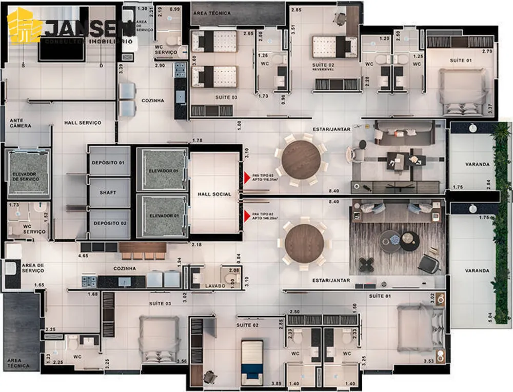 Apartamento, 3 quartos, 116 m² - Foto 14