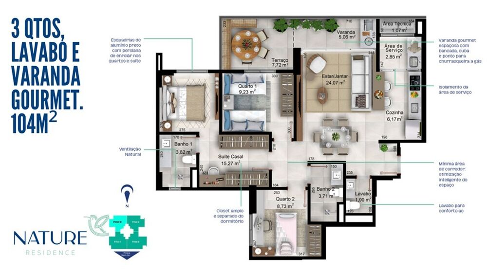 Apartamento, 3 quartos, 96 m² - Foto 12