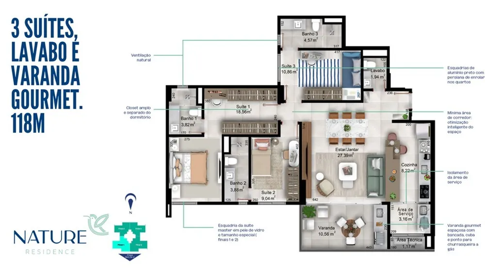Apartamento, 3 quartos, 118 m² - Foto 12