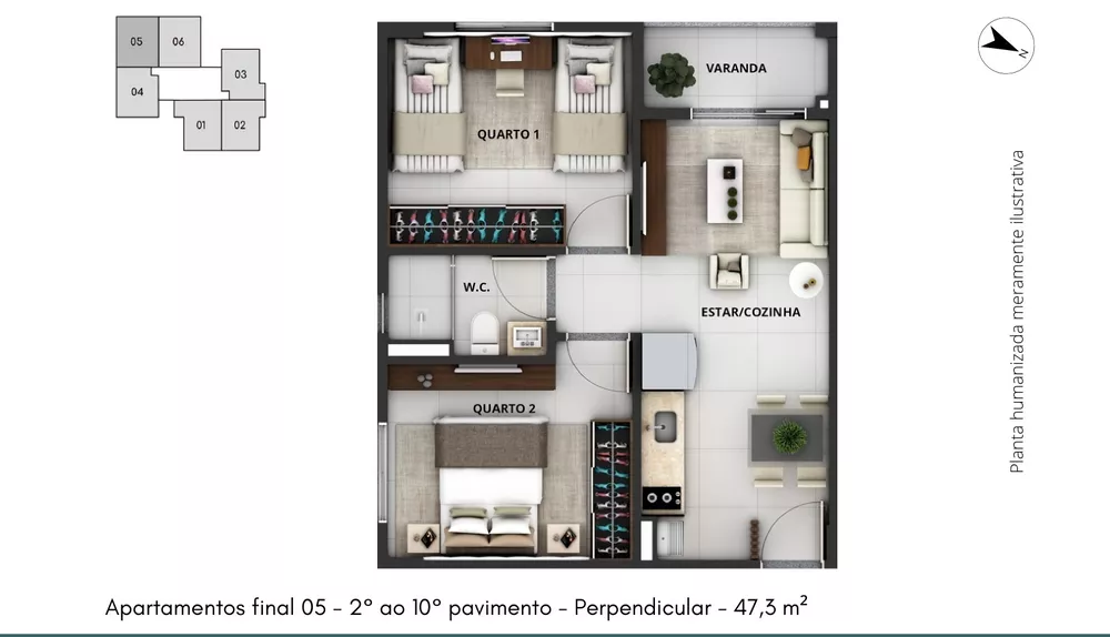 Apartamento, 2 quartos, 47 m² - Foto 5