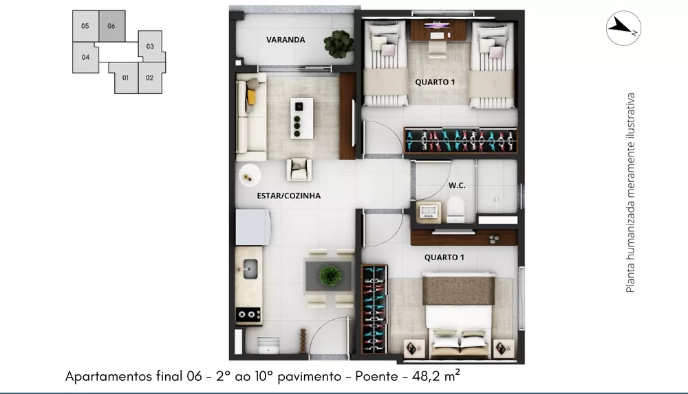 Apartamento, 2 quartos, 47 m² - Foto 2