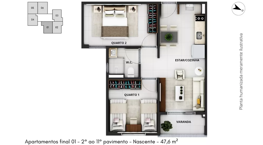 Apartamento, 2 quartos, 47 m² - Foto 6