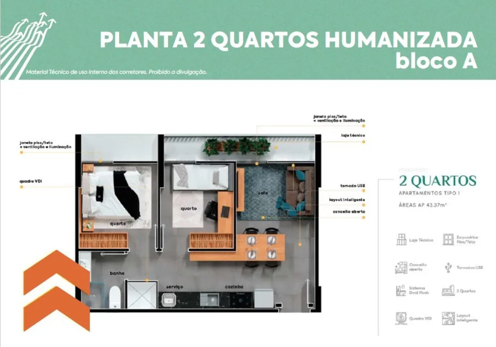 Apartamento, 2 quartos, 36 m² - Foto 12