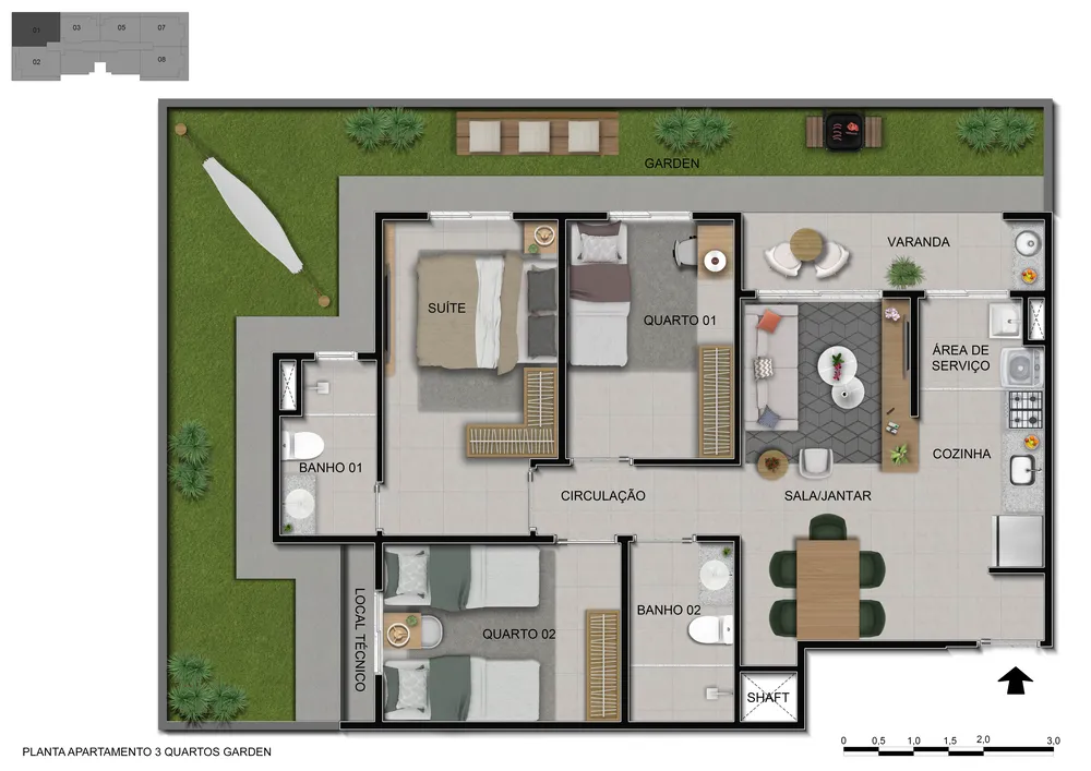 Cobertura, 3 quartos, 132 m² - Foto 15