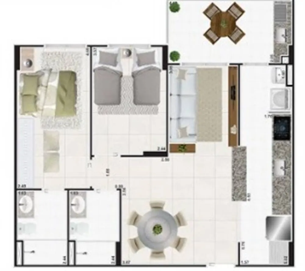 Apartamento, 2 quartos, 75 m² - Foto 2