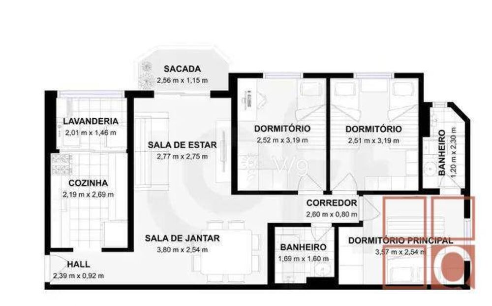 Apartamento, 3 quartos, 70 m² - Foto 2