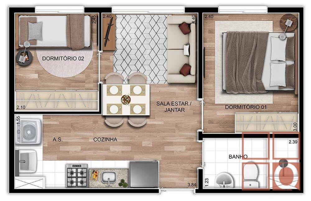 Apartamento, 2 quartos, 32 m² - Foto 18