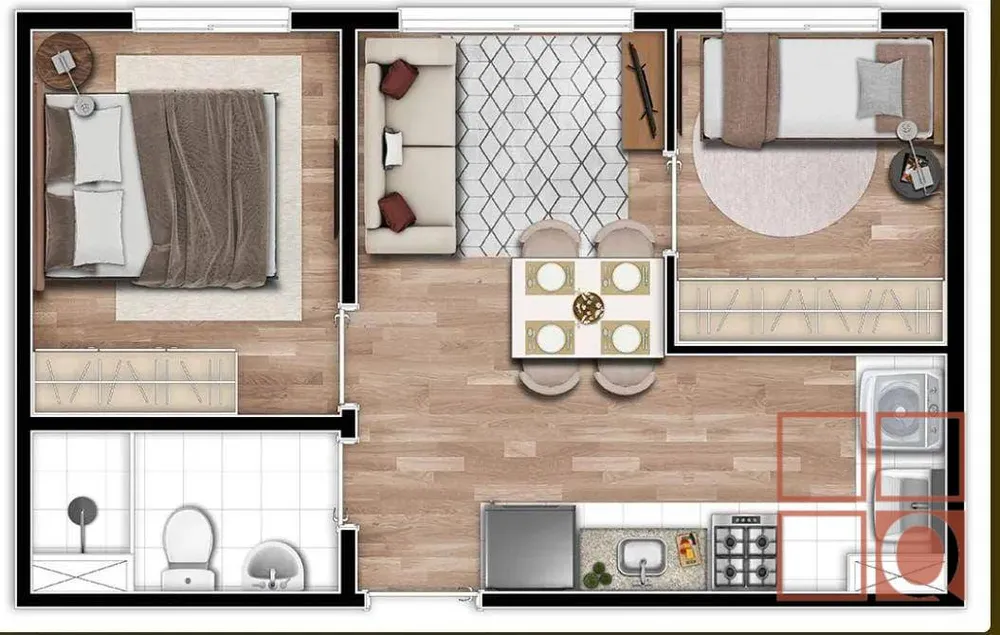 Apartamento, 2 quartos, 35 m² - Foto 3