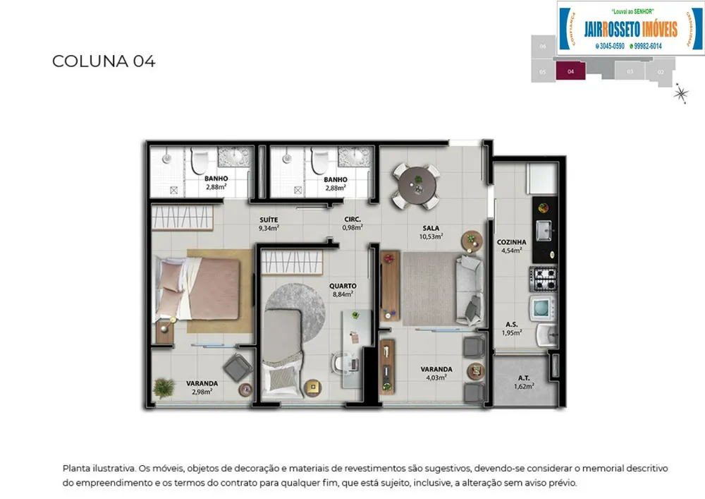 Apartamento, 2 quartos, 61 m² - Foto 3