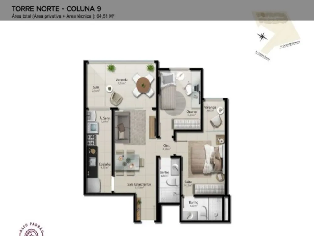 Apartamento, 2 quartos, 67 m² - Foto 8