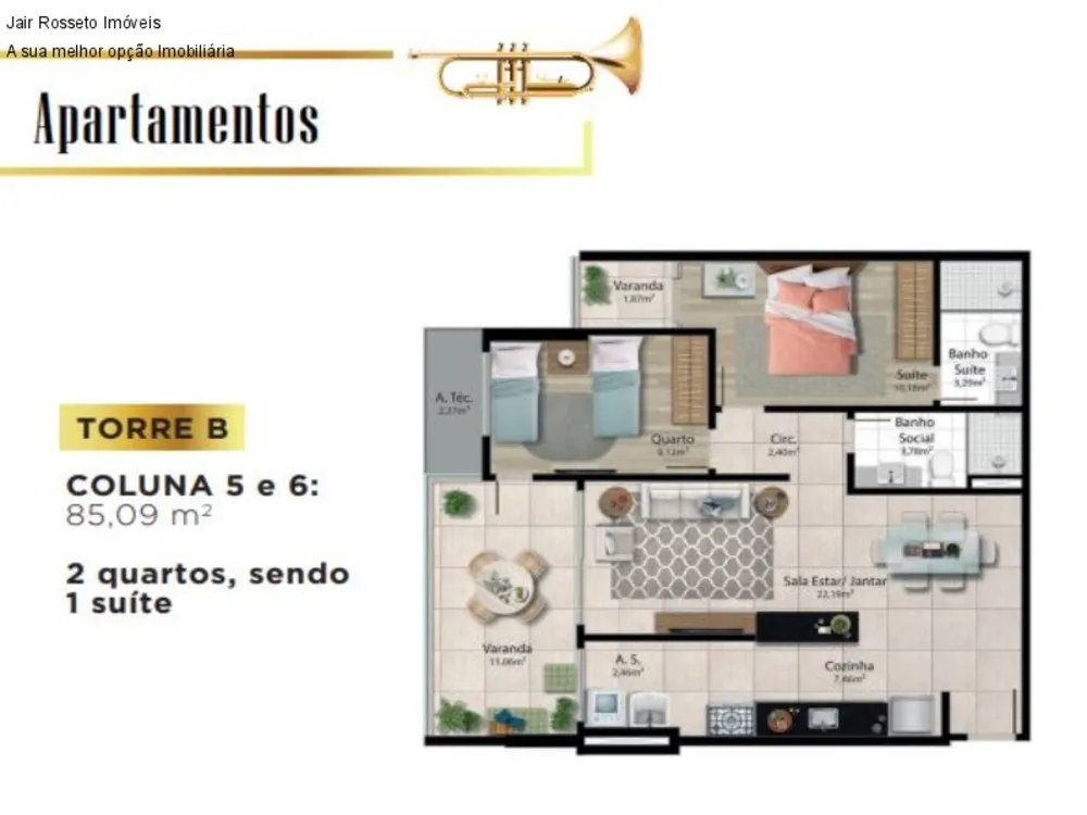 Apartamento, 3 quartos, 83 m² - Foto 3