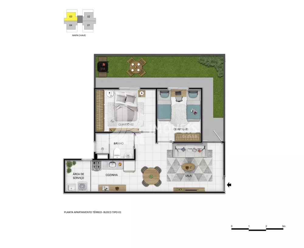 Apartamento, 3 quartos, 62 m² - Foto 2