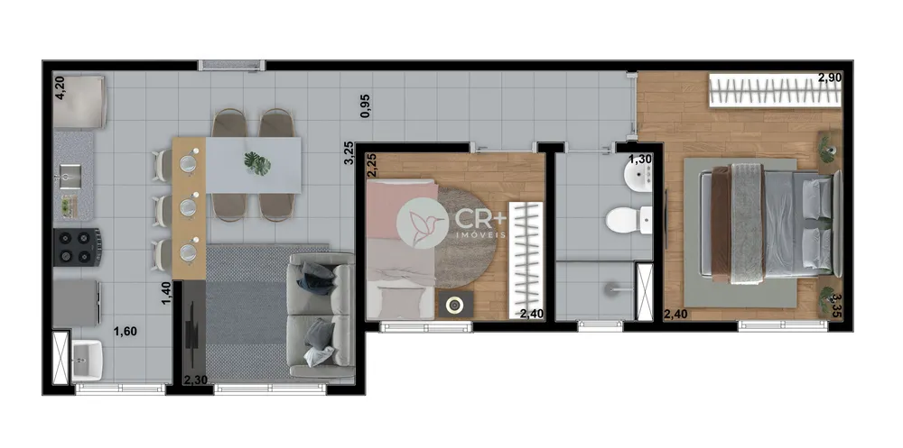 Apartamento, 2 quartos, 43 m² - Foto 3