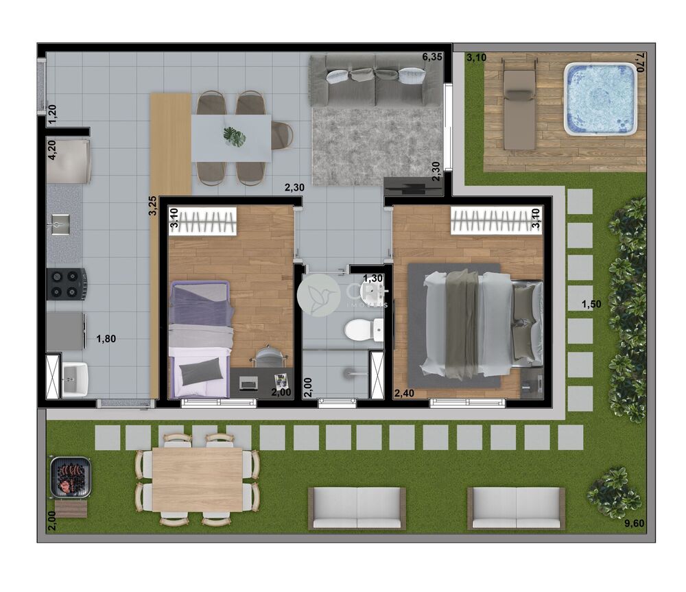 Apartamento, 2 quartos, 43 m² - Foto 2