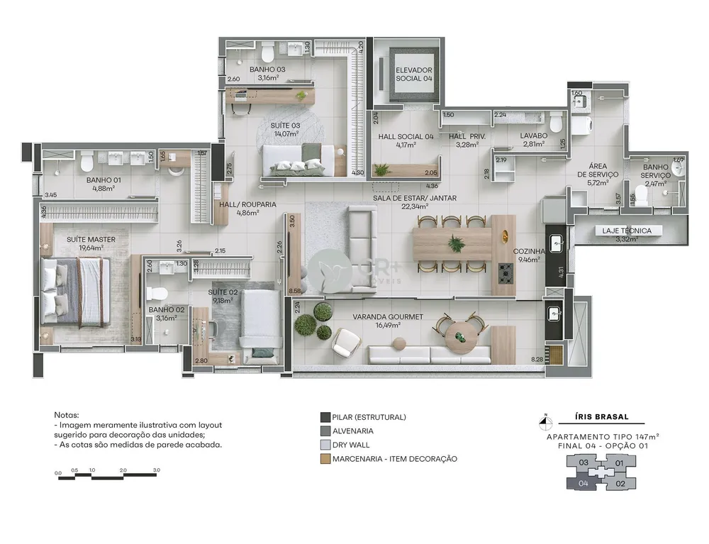 Apartamento, 3 quartos, 147 m² - Foto 8