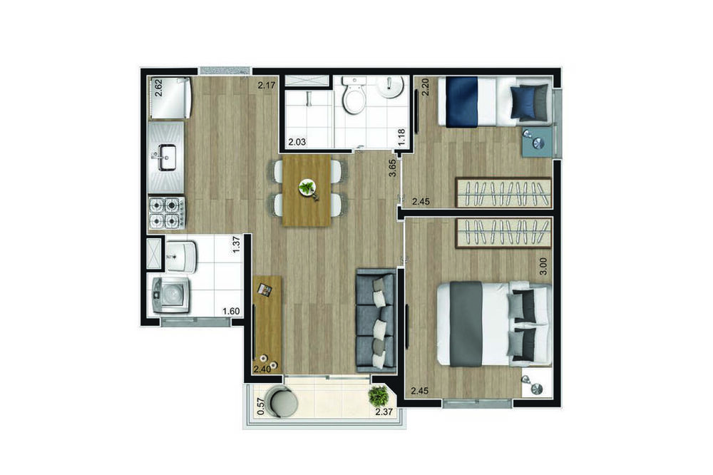 Apartamento à venda com 2 quartos, 37m² - Foto 9