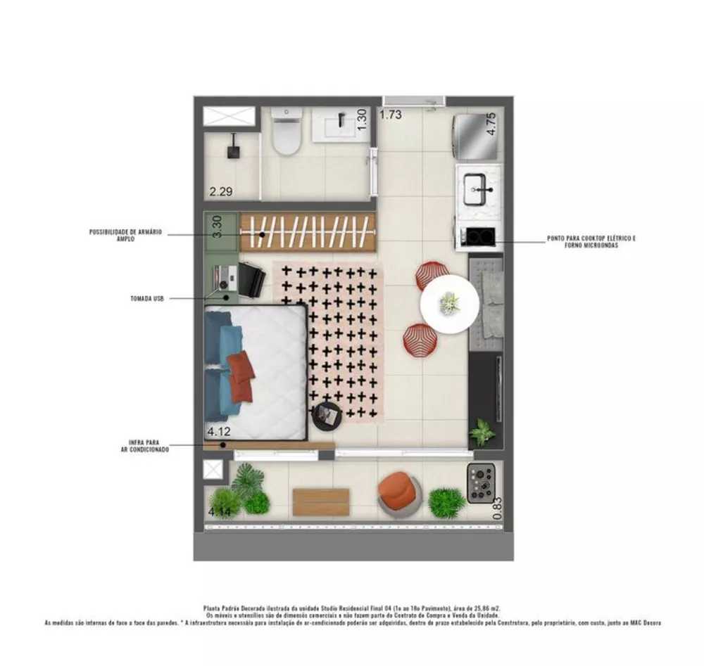 Apartamento à venda com 1 quarto, 25m² - Foto 2