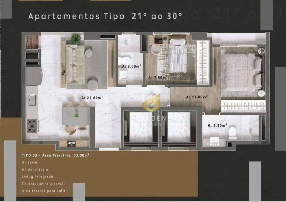 Apartamento, 2 quartos, 63 m² - Foto 3