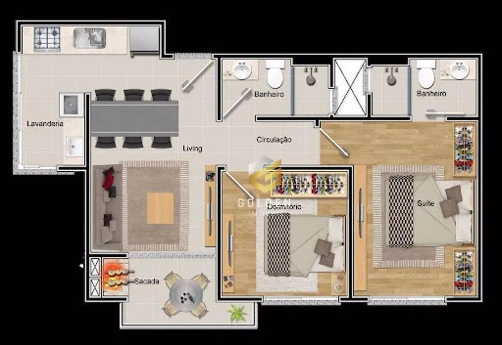 Apartamento, 2 quartos, 65 m² - Foto 3