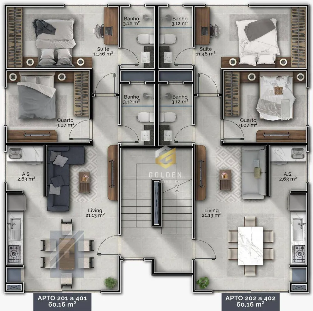 Apartamento, 2 quartos, 60 m² - Foto 6