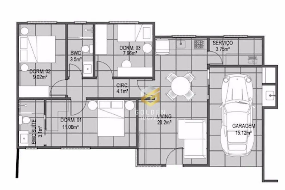 Casa, 3 quartos, 135 m² - Foto 2