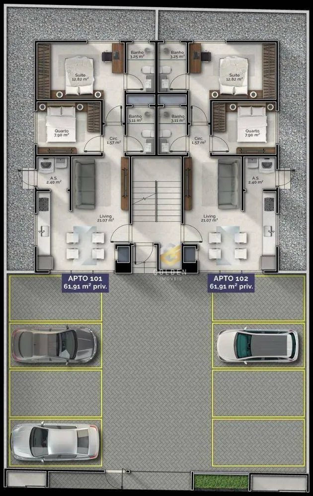 Apartamento, 2 quartos, 62 m² - Foto 3