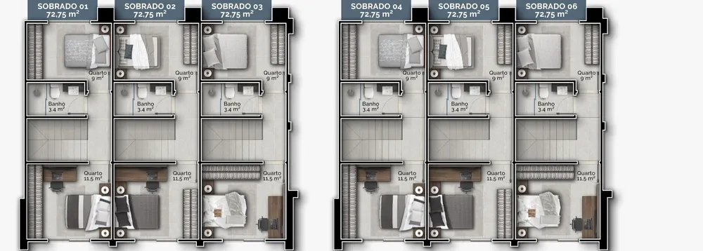 Sobrado, 2 quartos, 72 m² - Foto 6