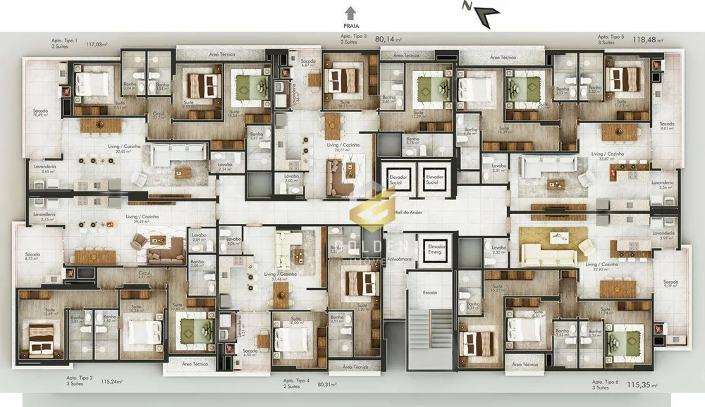 Apartamento, 2 quartos, 80 m² - Foto 2