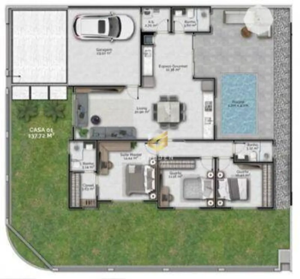 Casa de Condomínio, 3 quartos - Foto 2