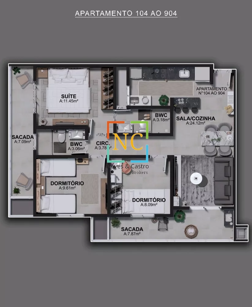 Apartamento, 3 quartos, 91 m² - Foto 4