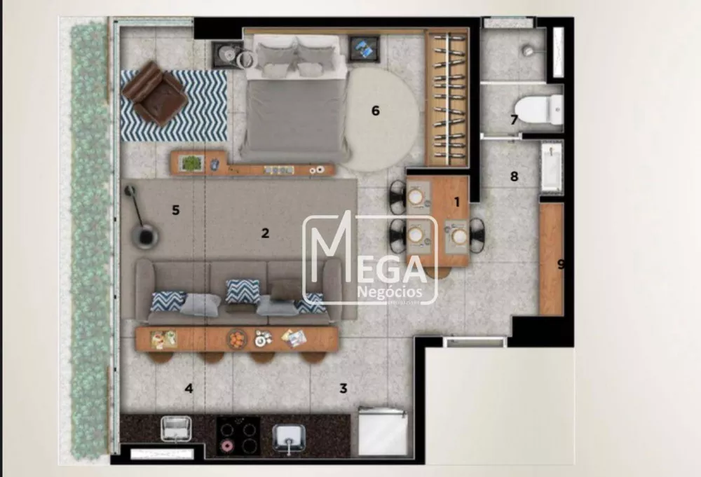 Apartamento, 1 quarto, 46 m² - Foto 7