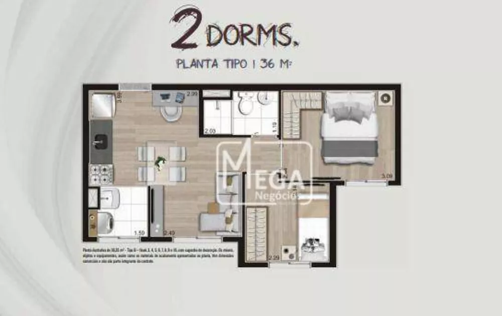Apartamento, 2 quartos, 36 m² - Foto 7