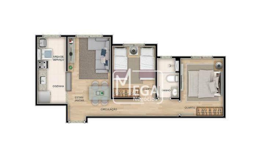 Apartamento, 2 quartos, 44 m² - Foto 1