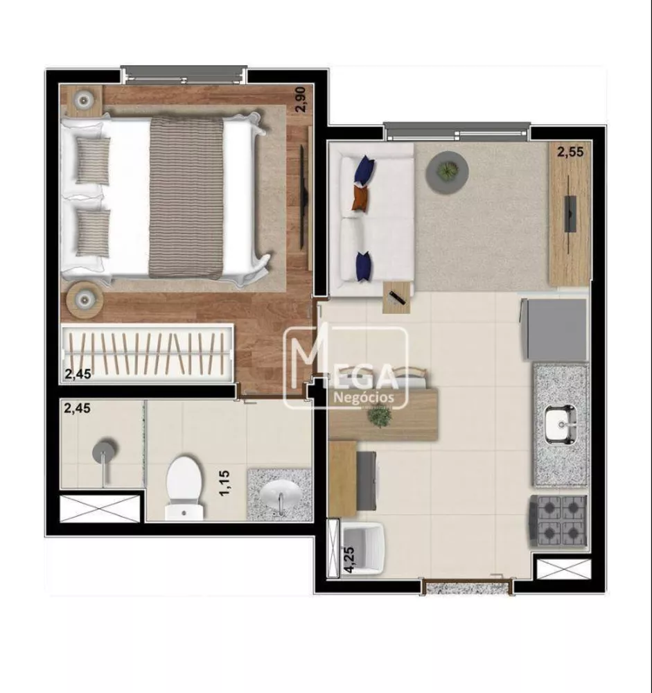 Apartamento, 1 quarto, 24 m² - Foto 6