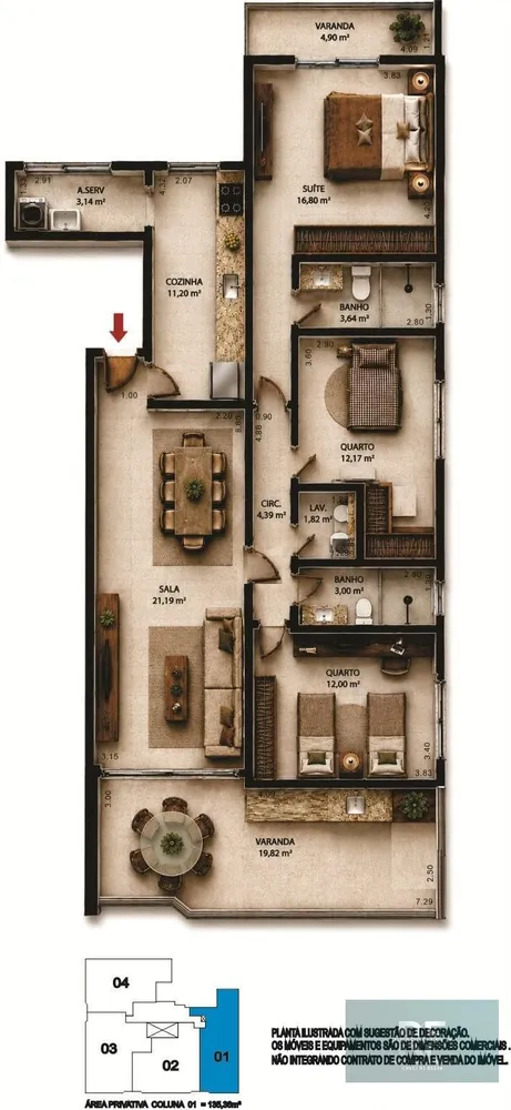 Apartamento, 3 quartos, 135 m² - Foto 2