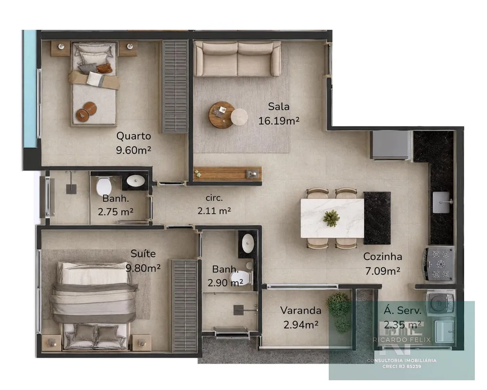 Apartamento, 2 quartos, 62 m² - Foto 11