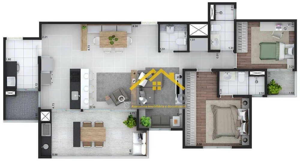 Apartamento, 3 quartos, 102 m² - Foto 1