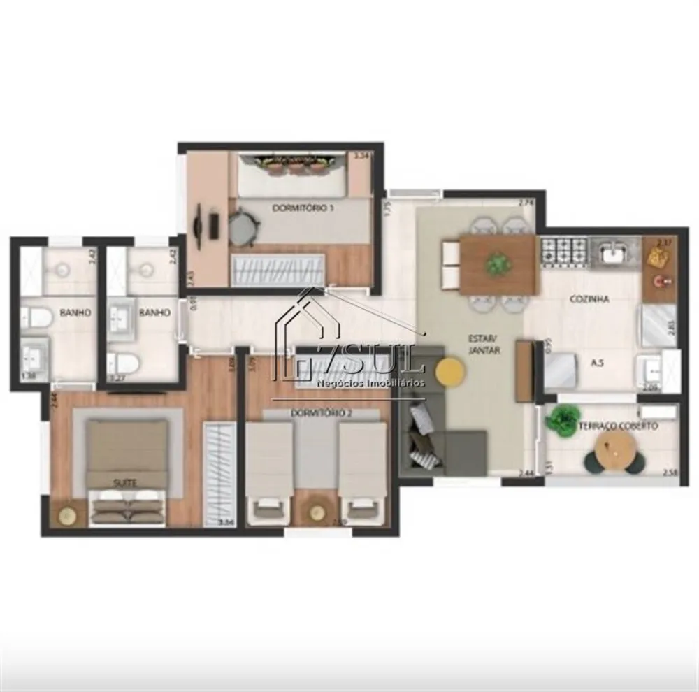 Apartamento, 3 quartos, 68 m² - Foto 6