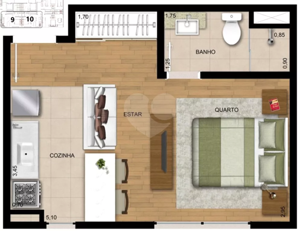 Apartamento à venda com 1 quarto, 28m² - Foto 2