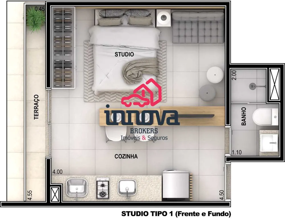 Flat/Apart Hotel, 1 quarto, 25 m² - Foto 4