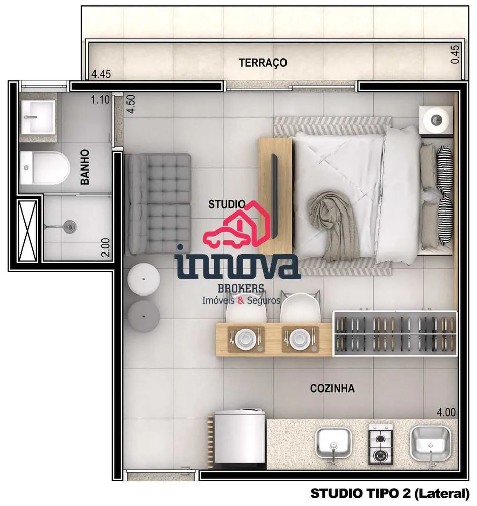 Flat/Apart Hotel, 1 quarto, 25 m² - Foto 6