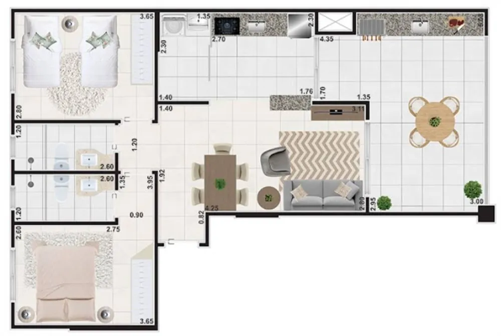 Apartamento, 2 quartos, 79 m² - Foto 2