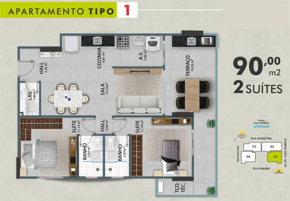 Apartamento, 2 quartos, 90 m² - Foto 4