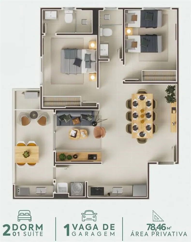 Apartamento, 2 quartos, 78 m² - Foto 3