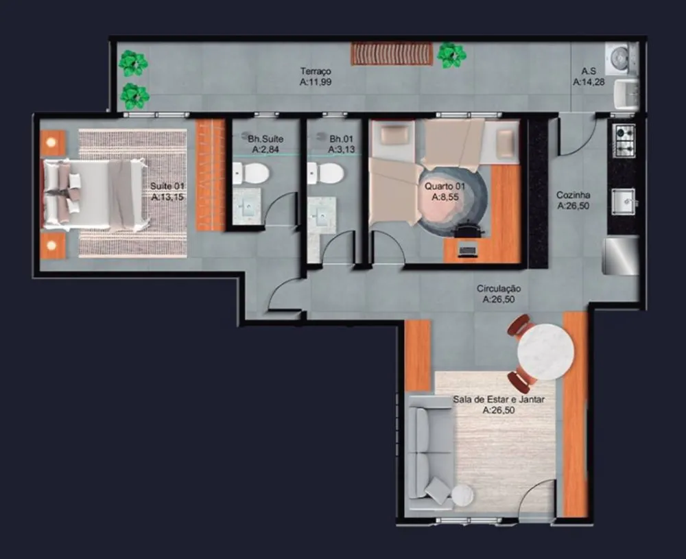 Casa, 2 quartos, 61 m² - Foto 1