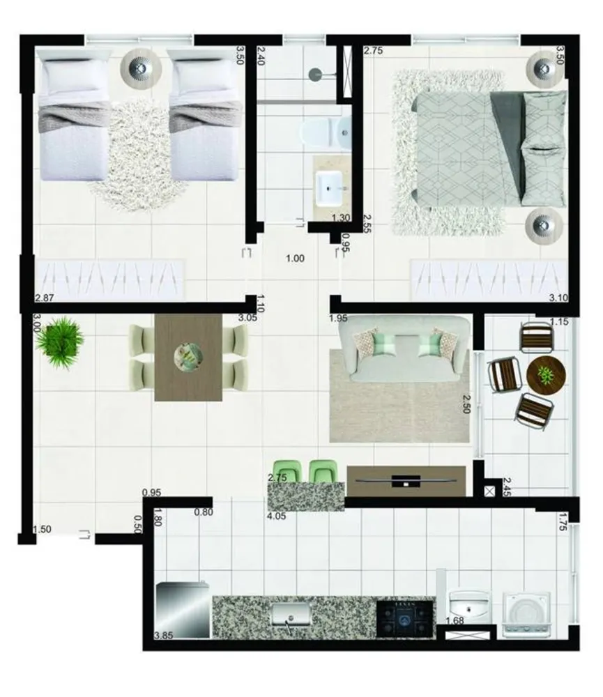 Apartamento, 2 quartos, 60 m² - Foto 4